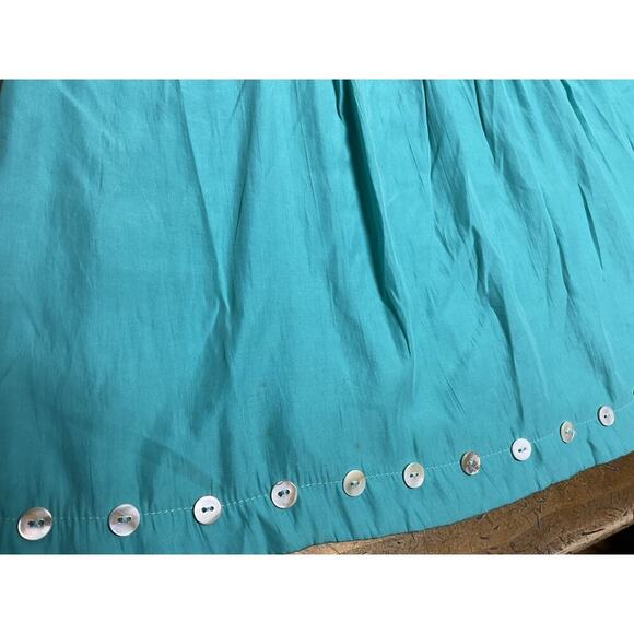 Double D Ranch Button Embellished Embroidered Floral Blouse Large Teal - Picture 8 of 15